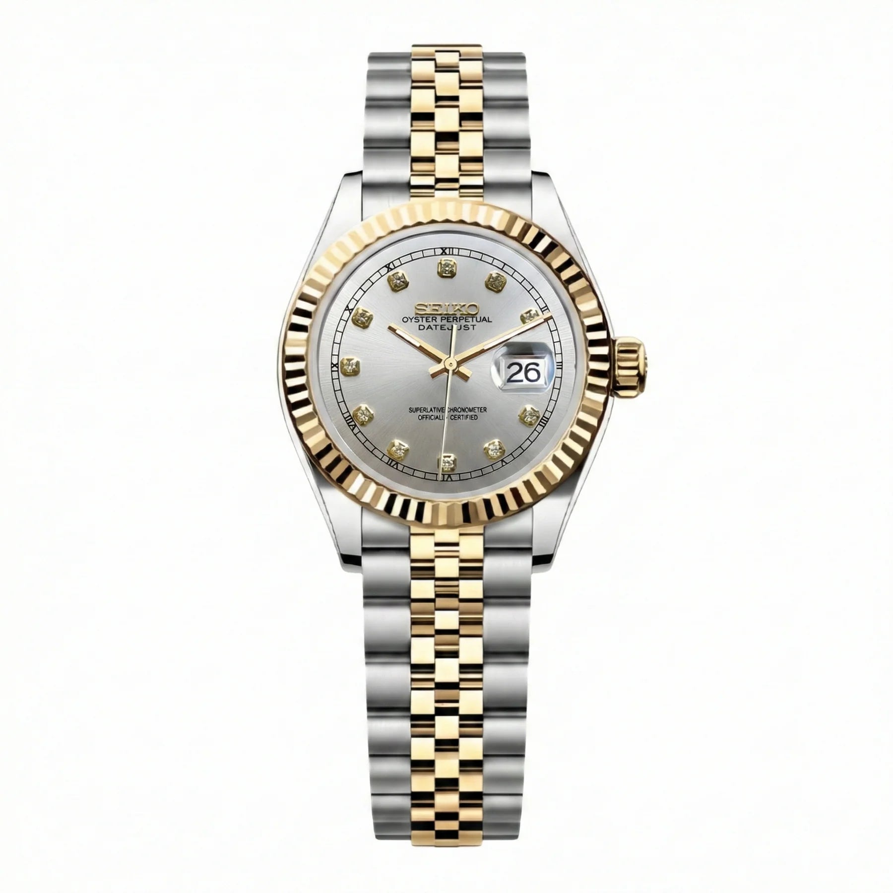 Seiko mod Two Tone Gold White - Chrono122