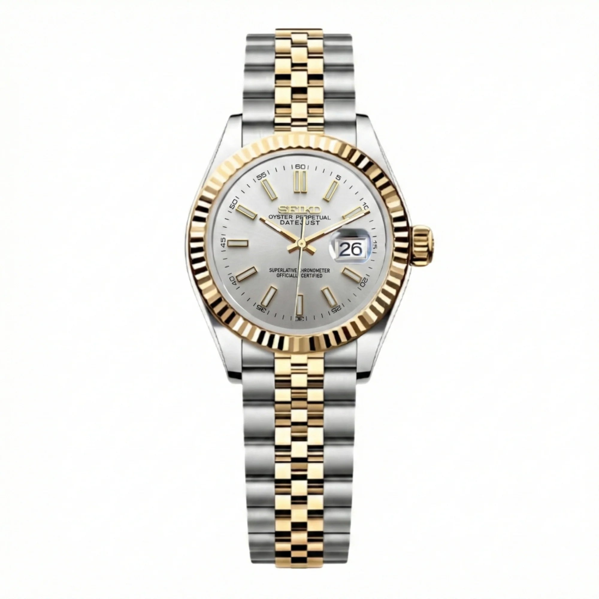 Seiko mod Two Tone Gold White - Chrono122