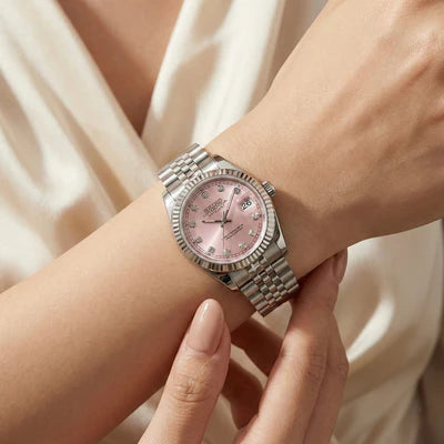 Seiko mod Silver Baby Pink - Chrono122