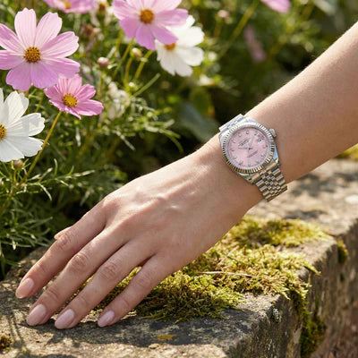 Seiko mod Silver Baby Pink - Chrono122