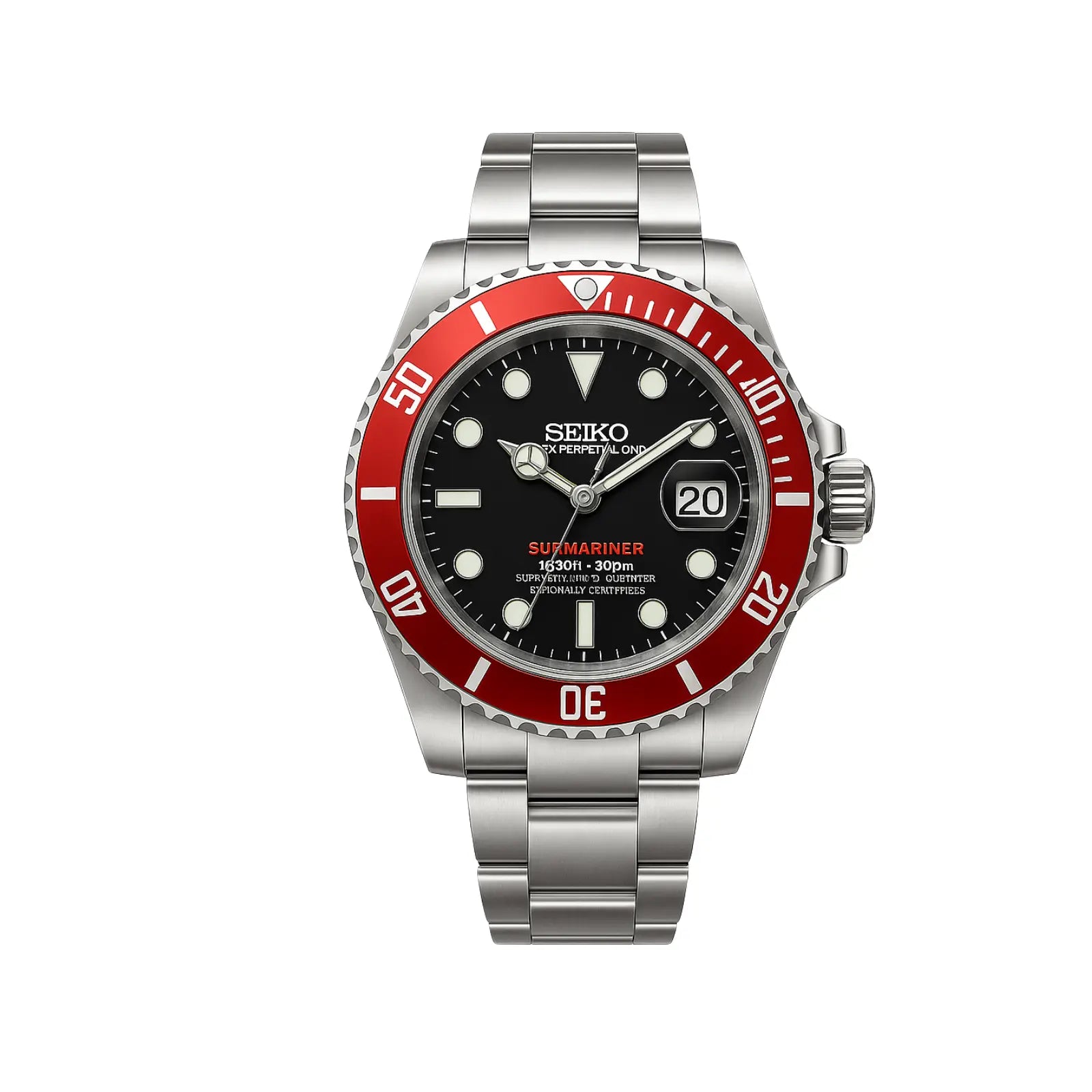 Seiko-mod Submariner Black Chrono122