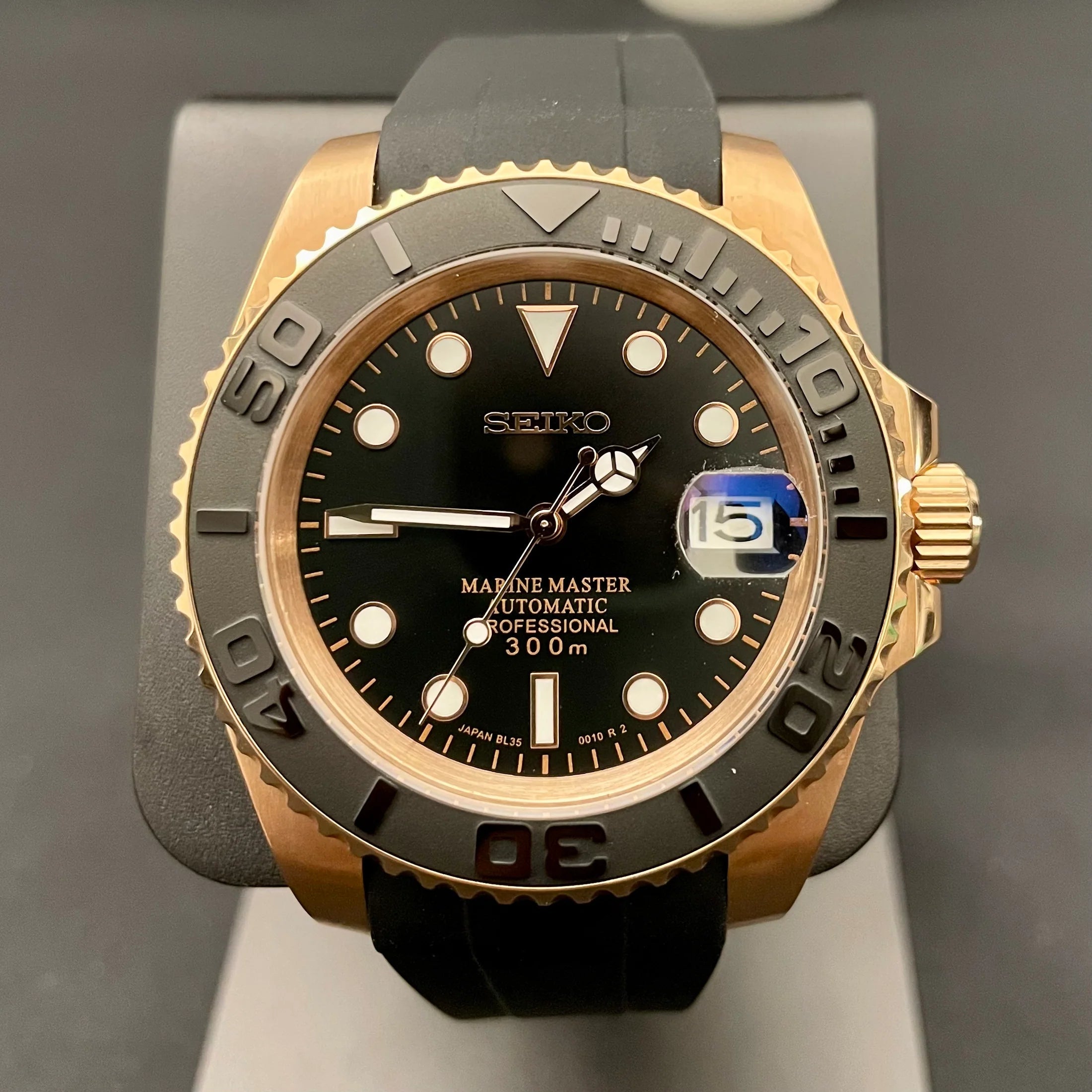 Seiko-mod Yachty rose gold, montres automatiques homme seiko, seiko mod, seiko pro, mod seiko