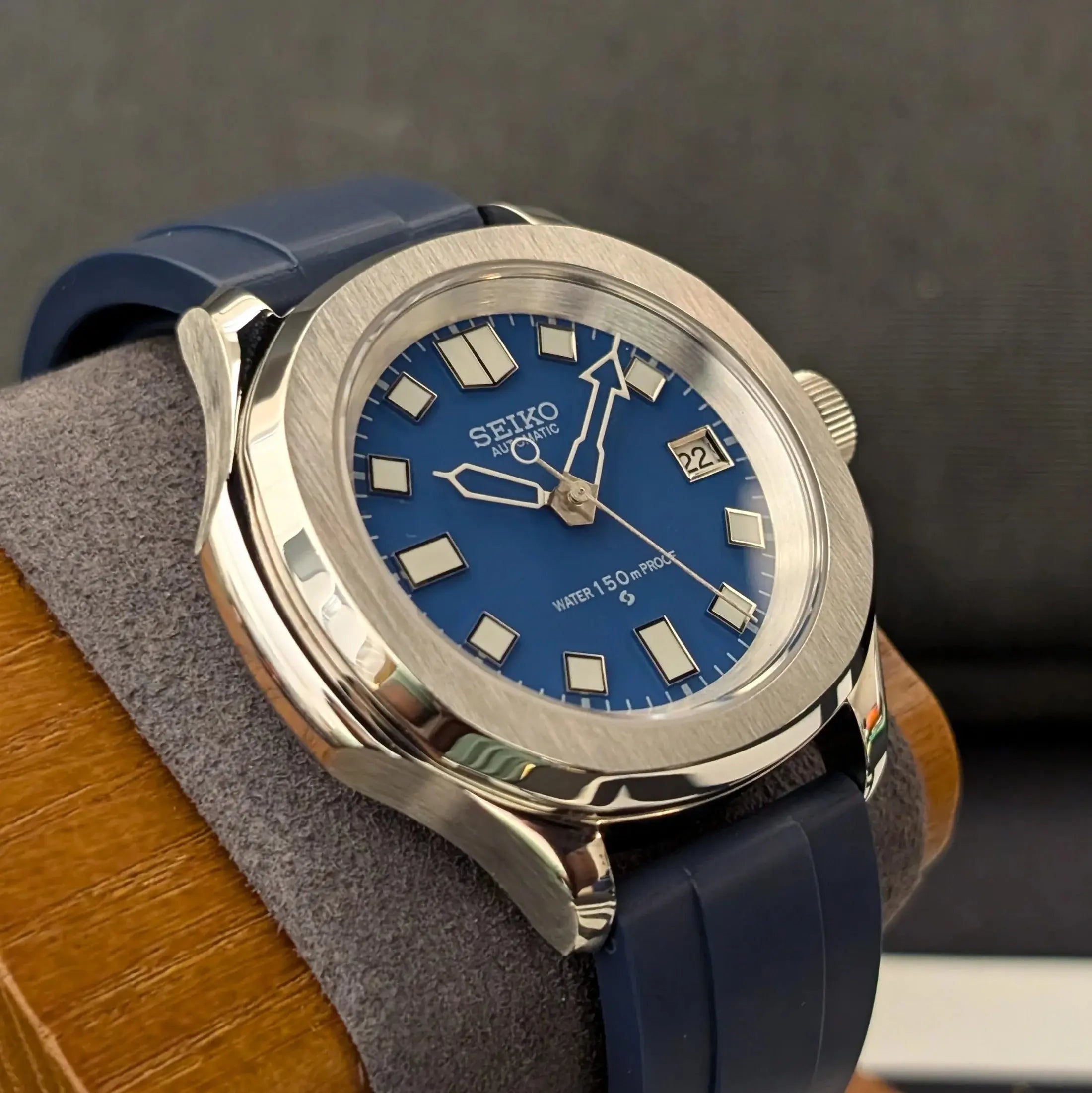 Seiko modfiée, seiko-mod seiko naut bleue