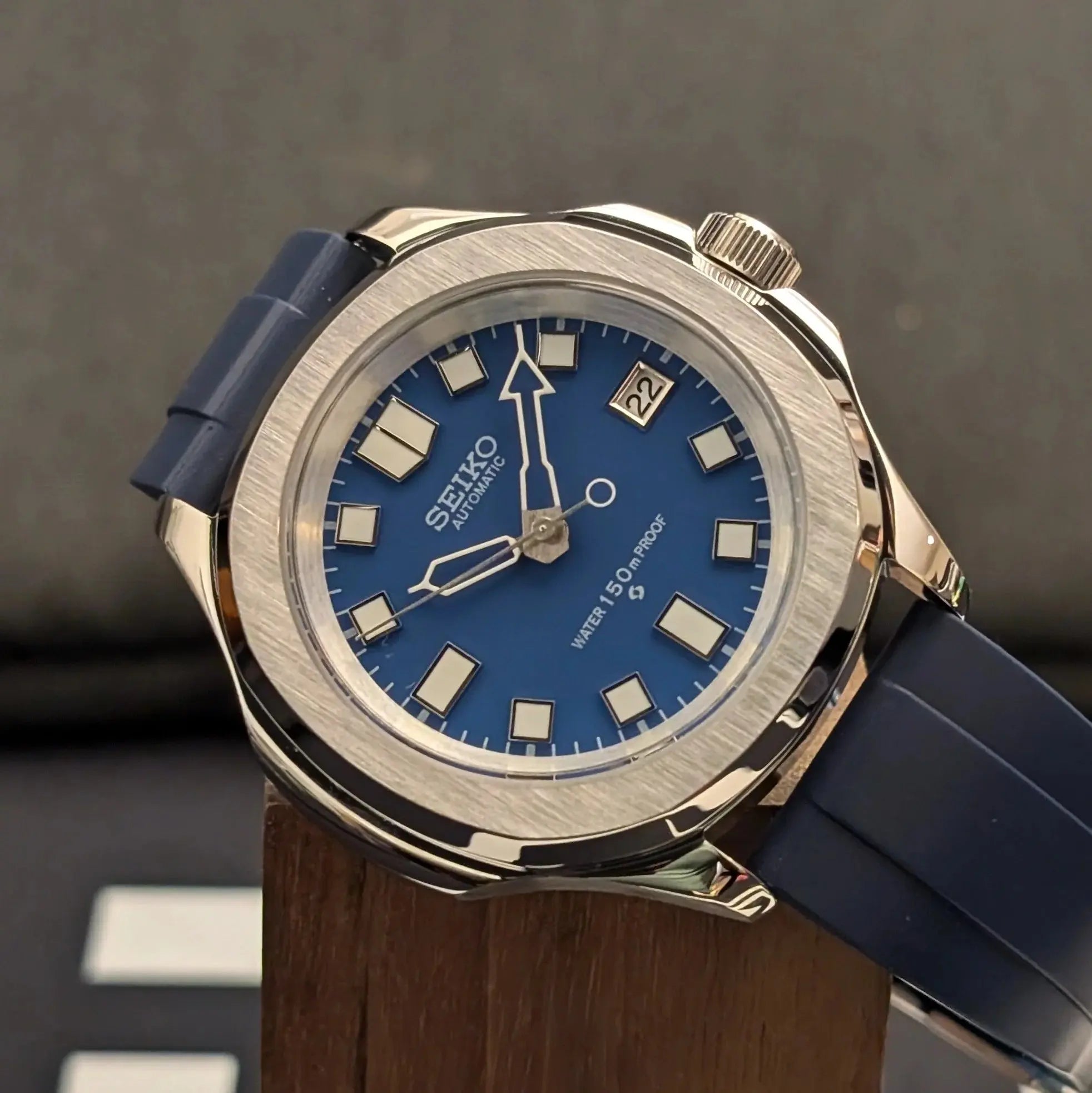 Seiko modfiée, seiko-mod seiko naut bleue