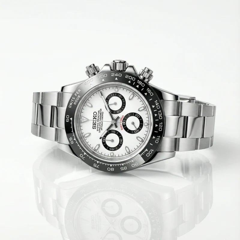 Seiko Mod Daytona Panda, black & white