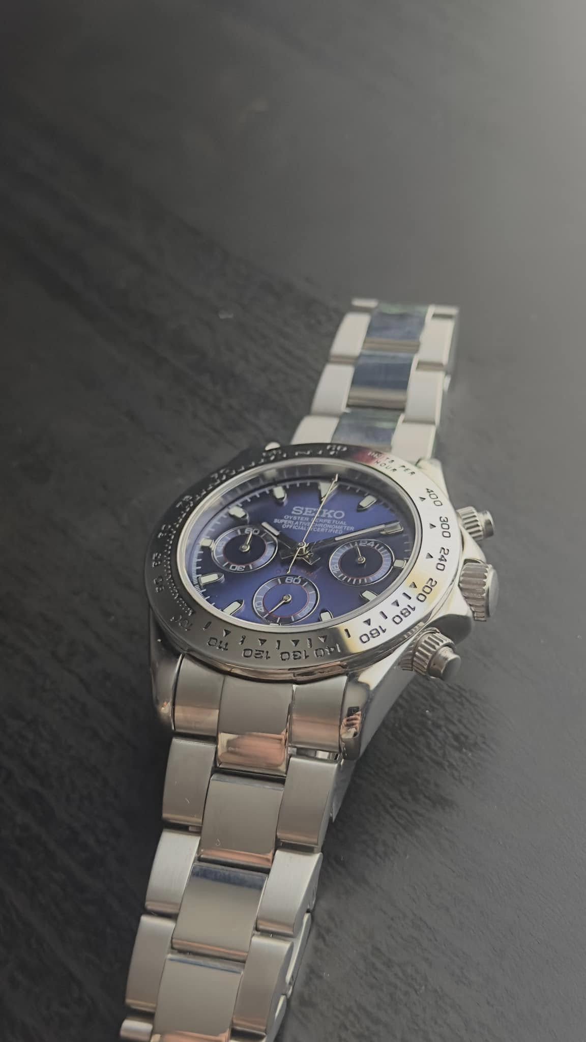 Seiko Daytona bleu