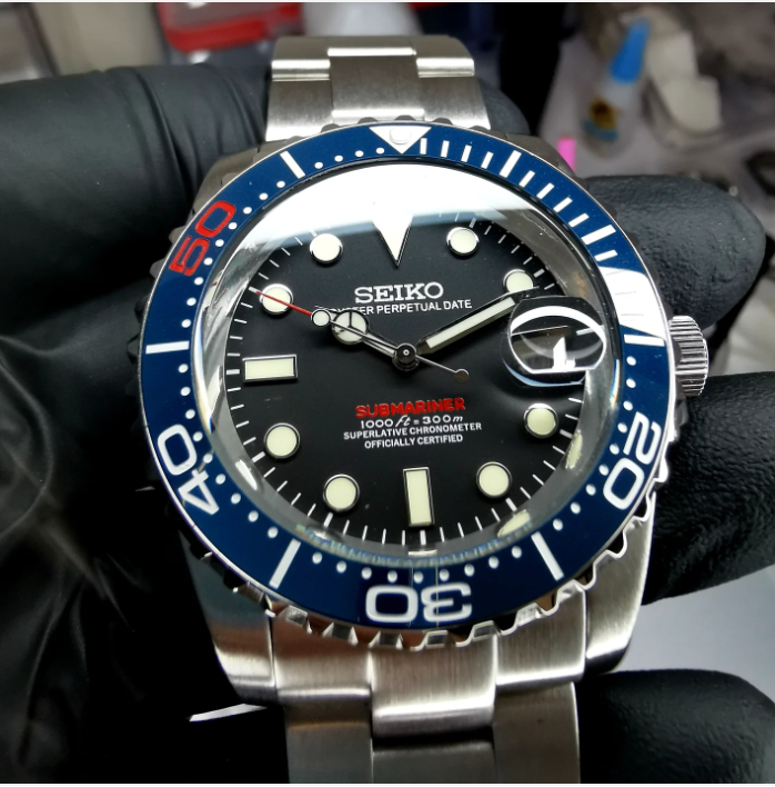 Seiko Submariner bleu