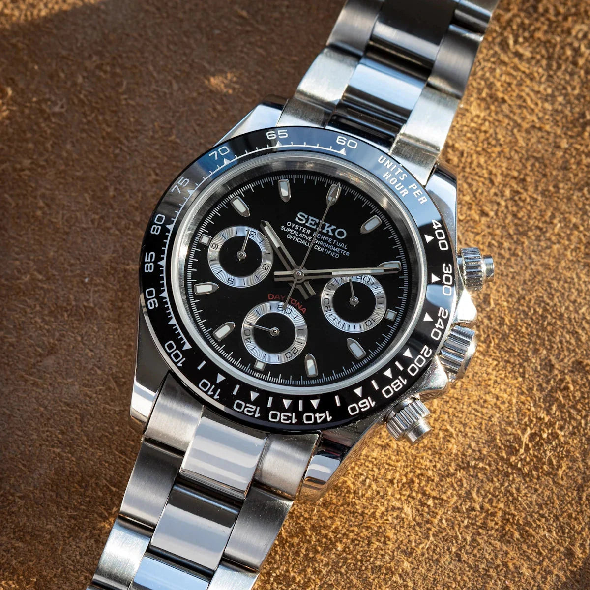 Seiko-Mod Daytona Black - Chrono122