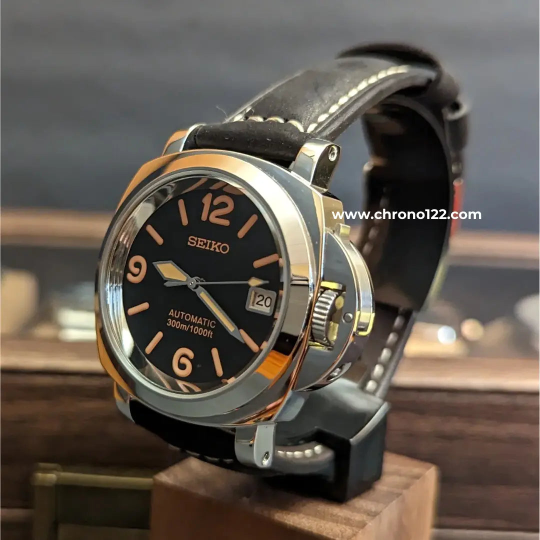 Seiko Panerai classic luminor, mouvement automatique Chrono122,seiko modifications 